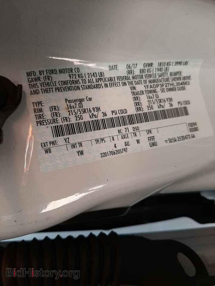2017 FORD FOCUS - VIN: 1FADP3F27HL304563 - Фото 10