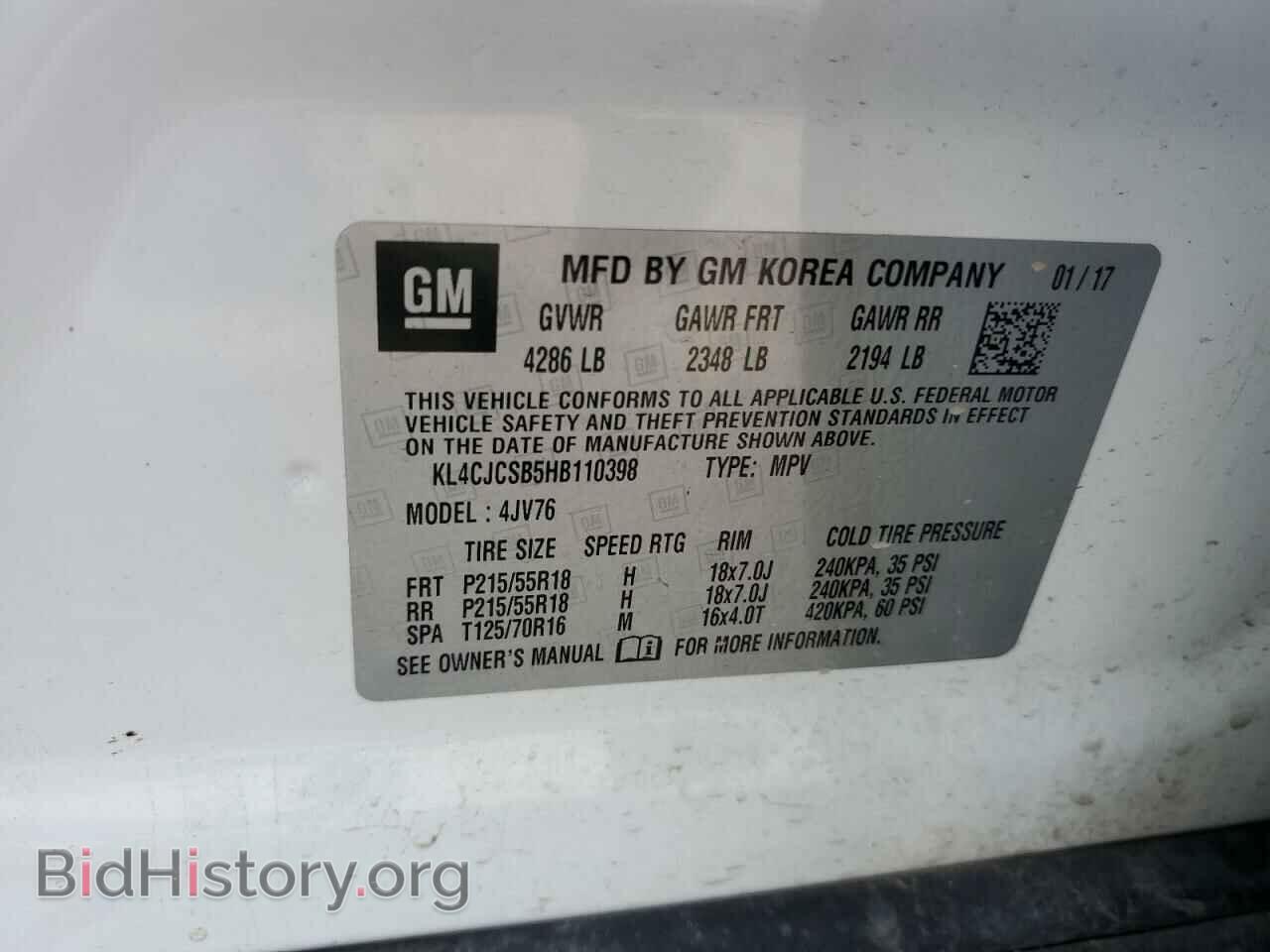 2017 BUICK ENCORE - VIN: KL4CJCSB5HB110398 - Photo 10