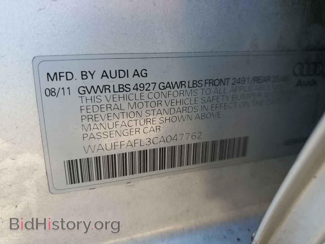 2012 AUDI A4 - VIN: WAUFFAFL3CA047762 - Photo 10