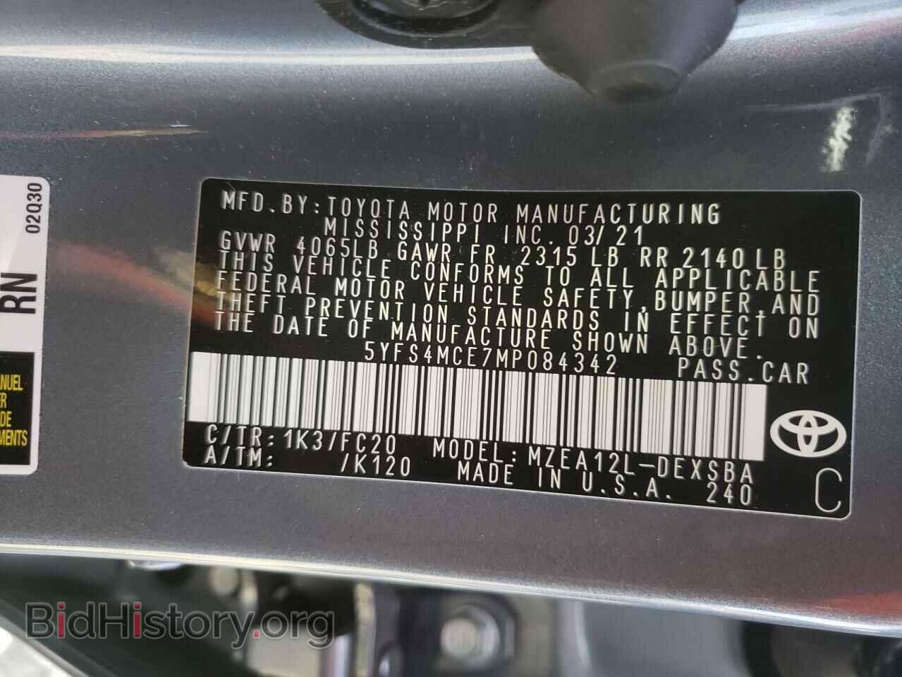 2021 TOYOTA COROLLA - VIN: 5YFS4MCE7MP084342 - Photo 10