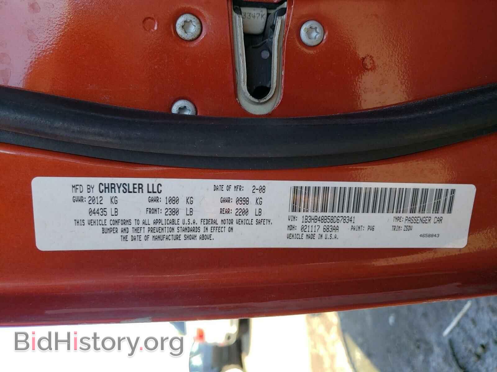 2008 DODGE CALIBER - VIN: 1B3HB48B58D678341 - Фото 10