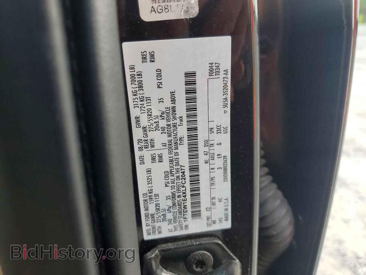 2020 FORD UNKNOWN - VIN: 1FTEW1E4XLFC20477 - Photo 12