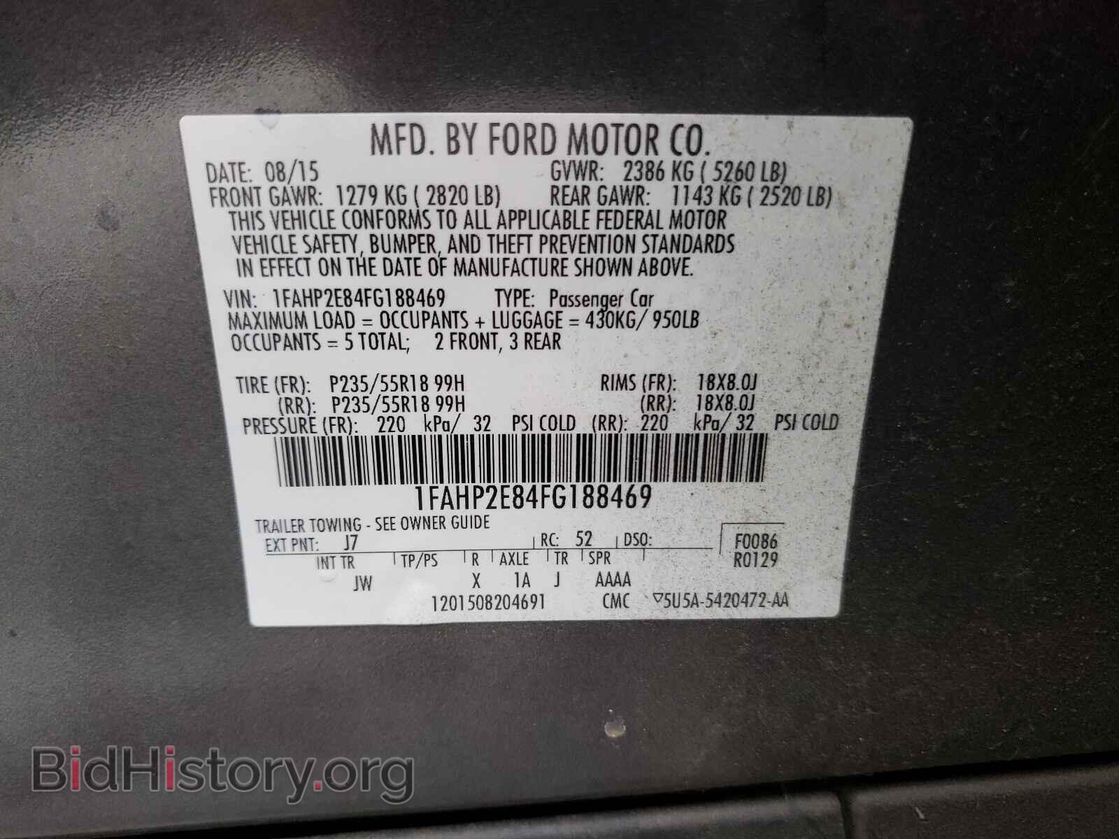 2015 FORD TAURUS - VIN: 1FAHP2E84FG188469 - Photo 10