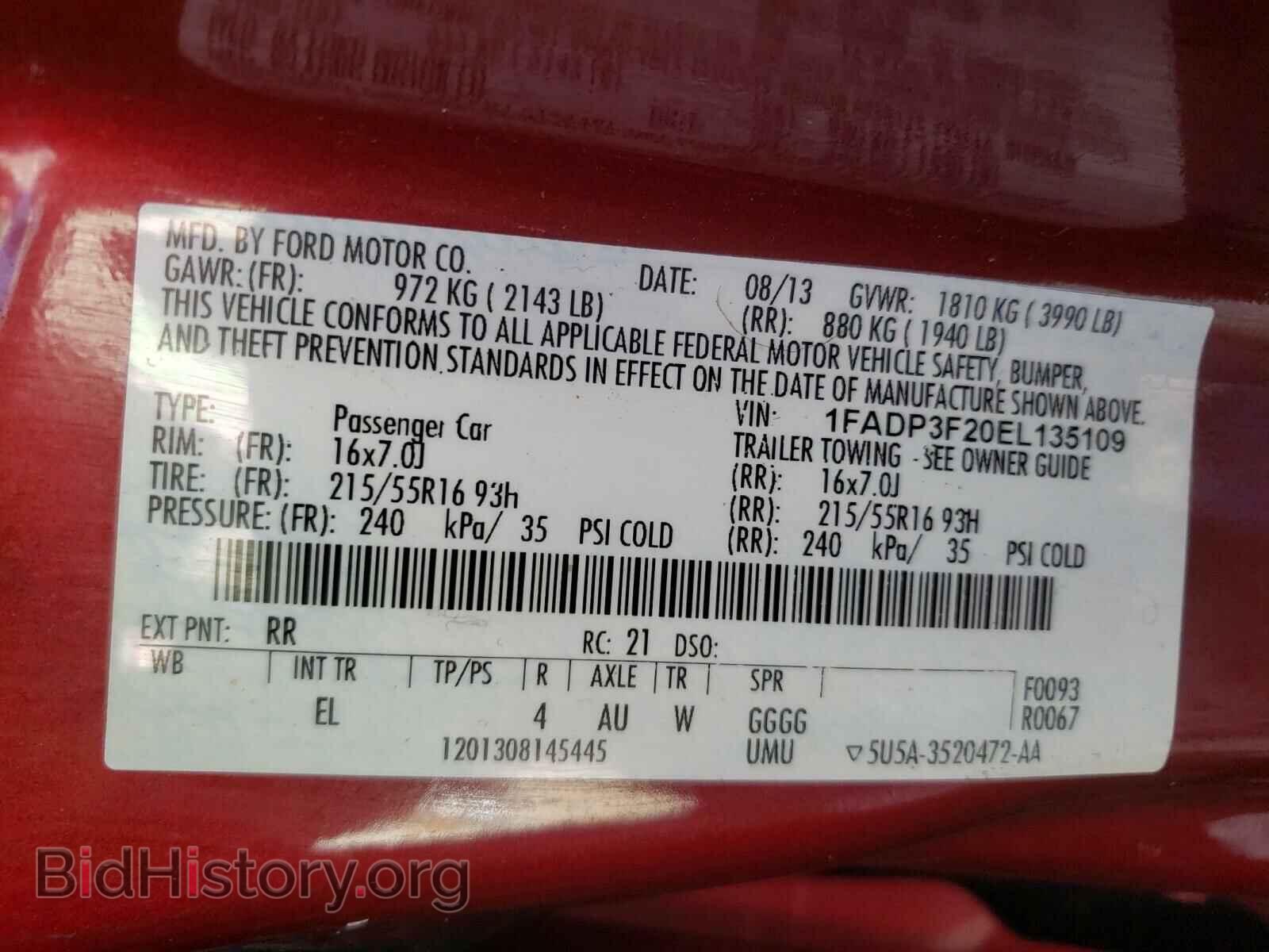 2014 FORD FOCUS - VIN: 1FADP3F20EL135109 - Фото 10