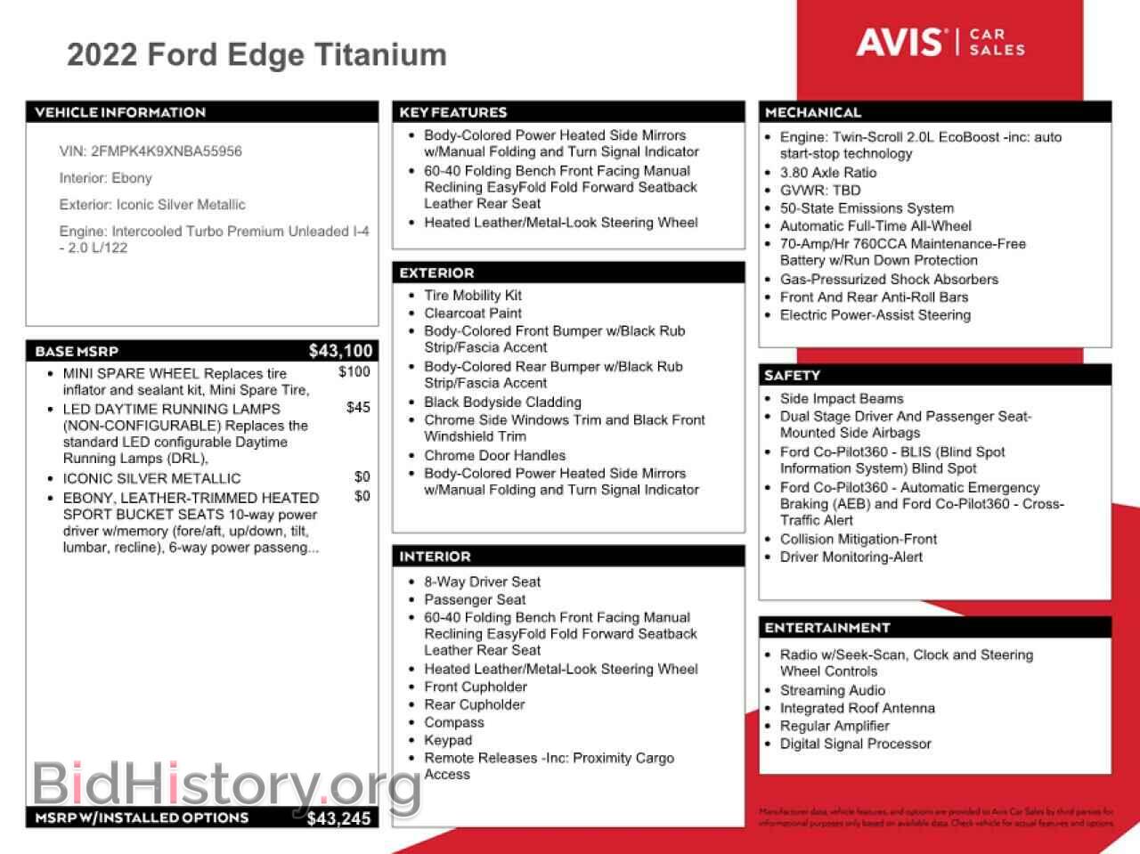 2022 FORD EDGE - VIN: 2FMPK4K9XNBA55956 - Фото 13