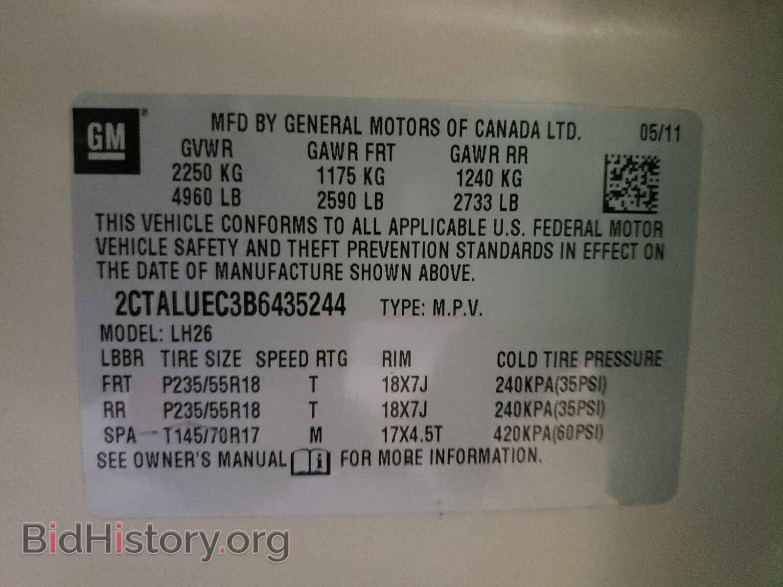 2011 GMC TERRAIN - VIN: 2CTALUEC3B6435244 - Photo 10