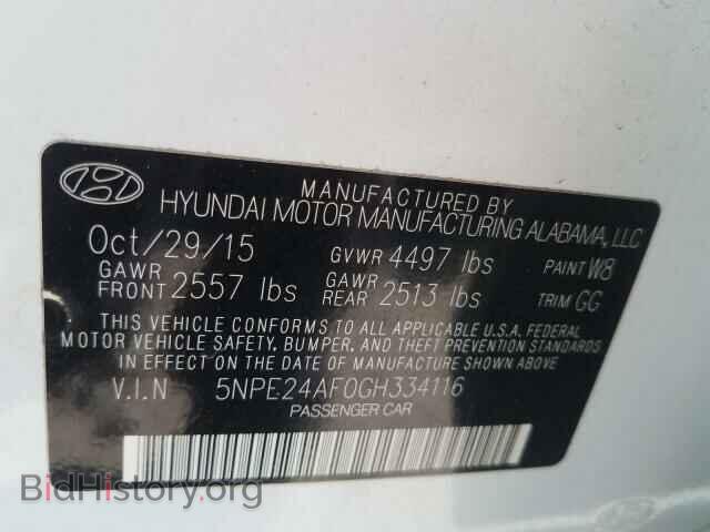 2016 HYUNDAI SONATA - VIN: 5NPE24AF0GH334116 - Фото 10