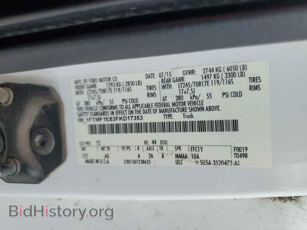 2015 FORD All Models - VIN: 1FTMF1E83FKD17353 - Photo 12