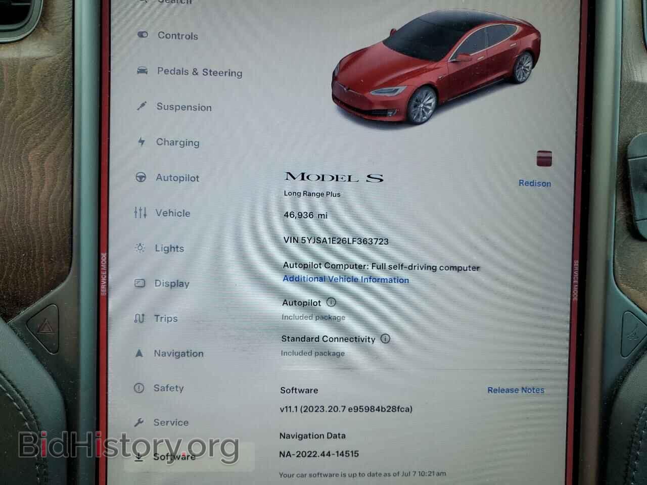 2020 TESLA MODEL S - VIN: 5YJSA1E26LF363723 - Фото 9