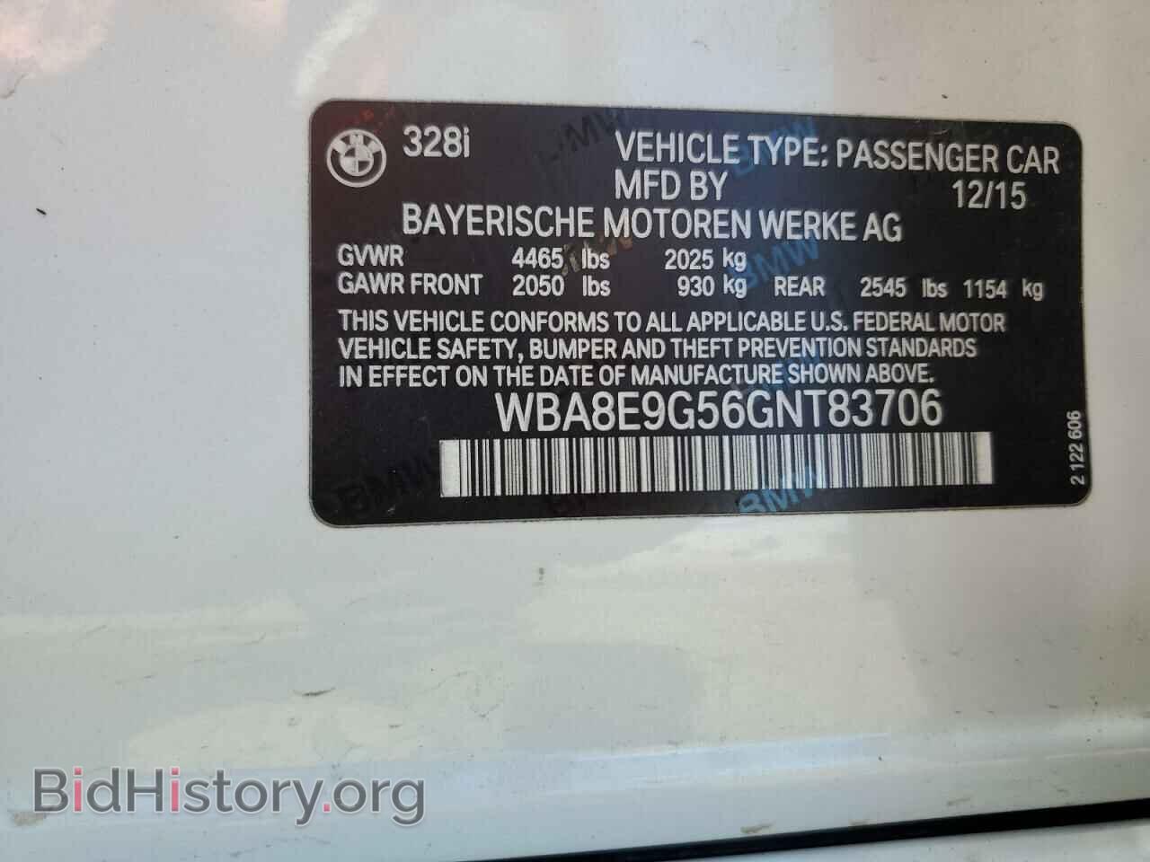 2016 BMW 3 SERIES - VIN: WBA8E9G56GNT83706 - Фото 12