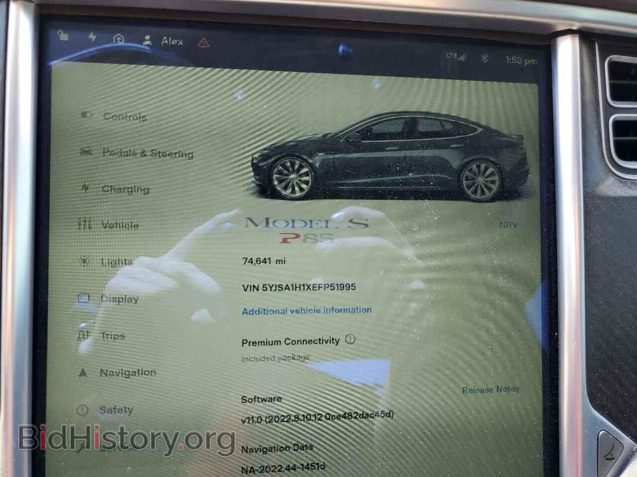 2014 TESLA MODEL S - VIN: 5YJSA1H1XEFP51995 - Фото 9