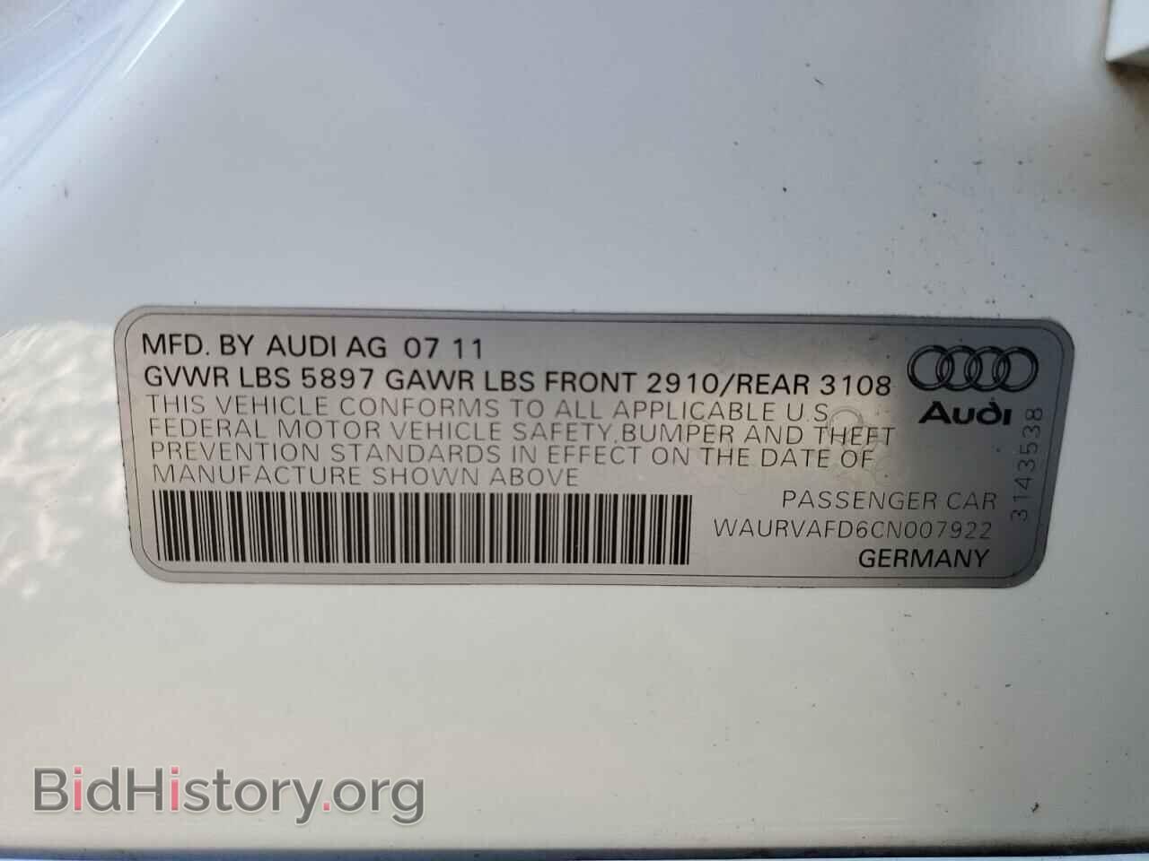 2012 AUDI A8 - VIN: WAURVAFD6CN007922 - Photo 13