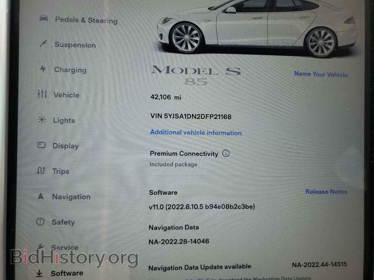 2013 TESLA MODEL S - VIN: 5YJSA1DN2DFP21168 - Фото 9