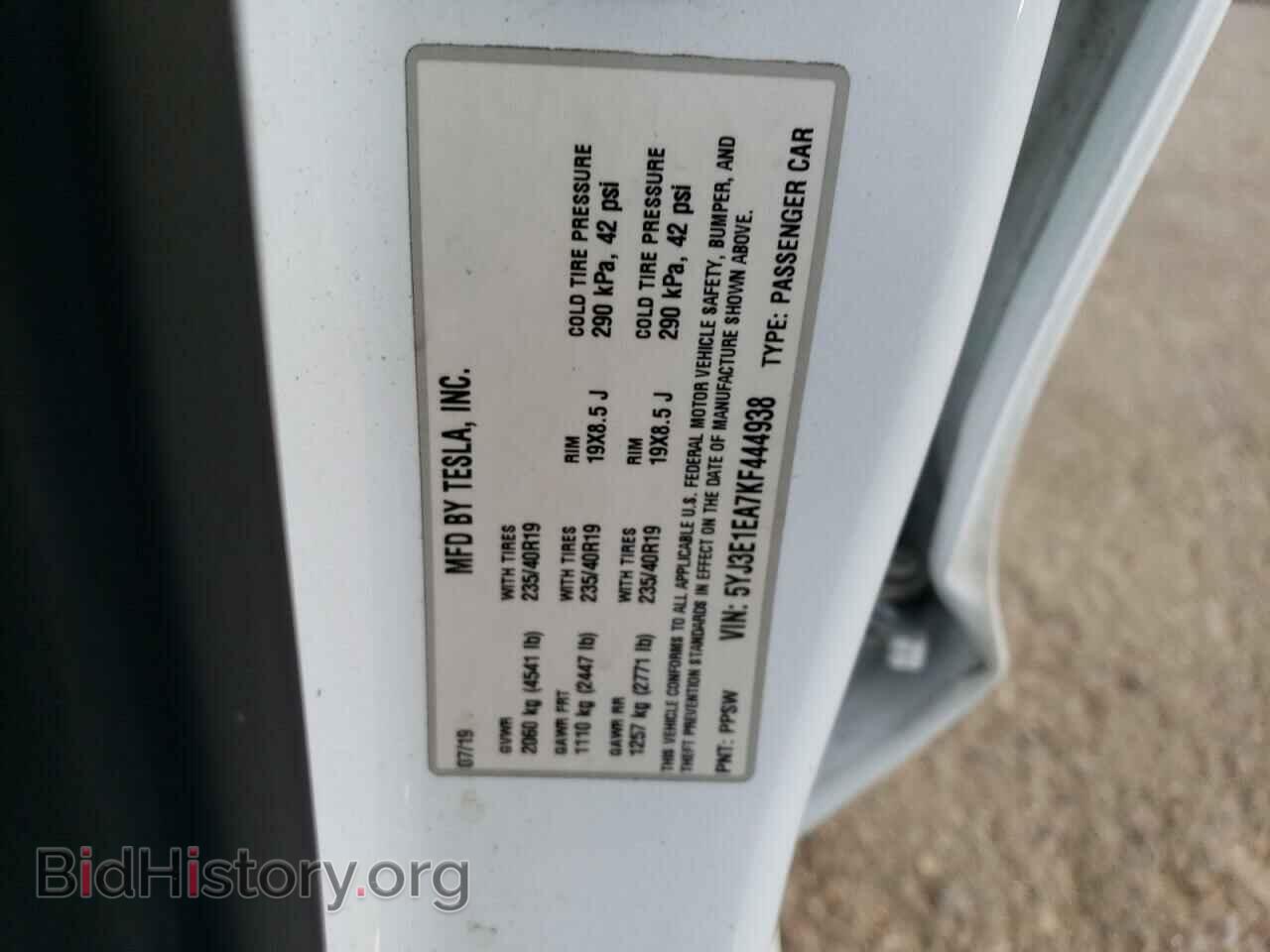 2019 TESLA MODEL 3 - VIN: 5YJ3E1EA7KF444938 - Photo 12