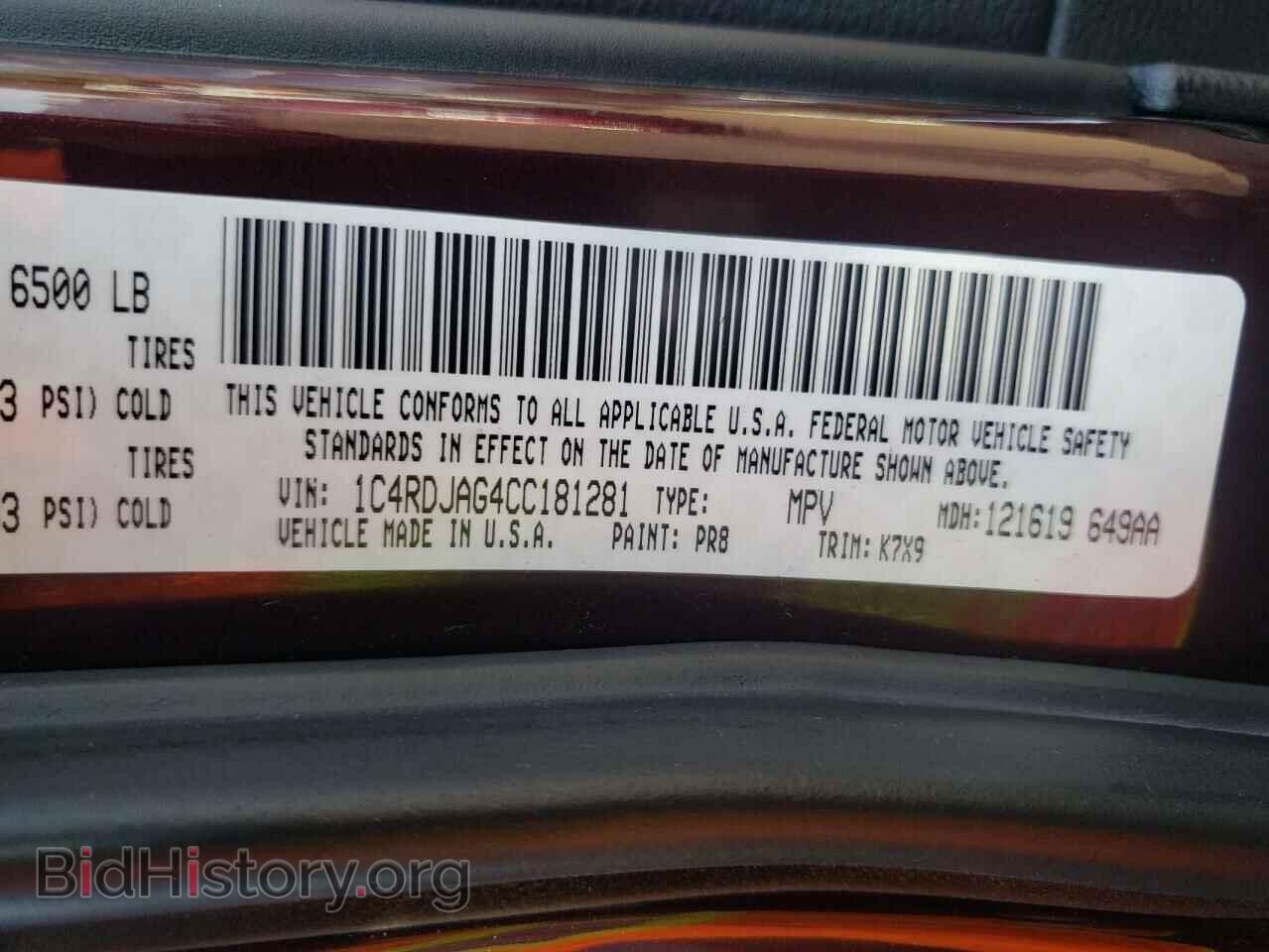 2012 DODGE DURANGO - VIN: 1C4RDJAG4CC181281 - Photo 10