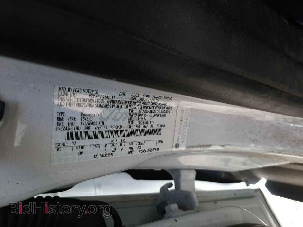 2013 FORD FOCUS - VIN: 1FADP3E24DL252899 - Фото 10