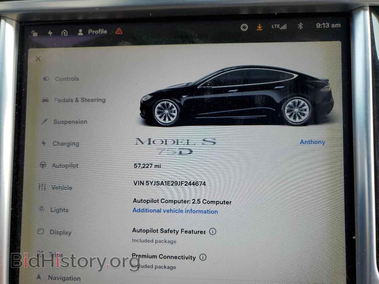 2018 TESLA MODEL S - VIN: 5YJSA1E29JF244674 - Photo 9