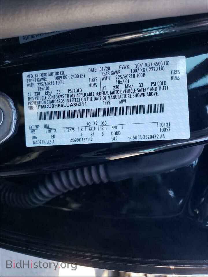 2020 FORD ESCAPE - VIN: 1FMCU9H66LUA86311 - Photo 10