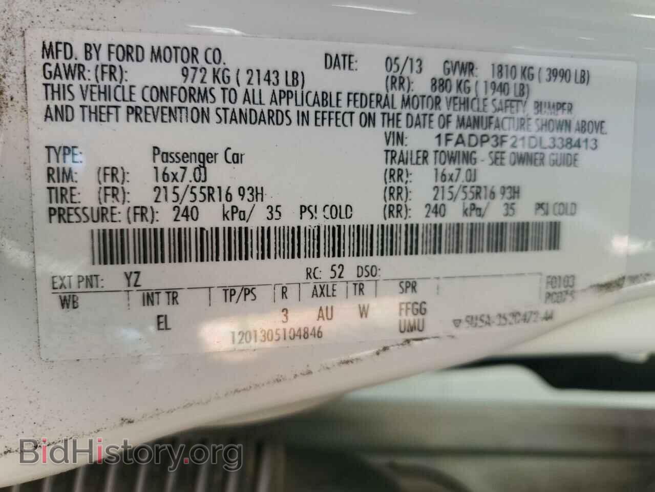 2013 FORD FOCUS - VIN: 1FADP3F21DL338413 - Фото 12