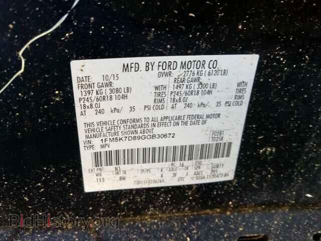 2016 FORD EXPLORER - VIN: 1FM5K7D89GGB30672 - Photo 10