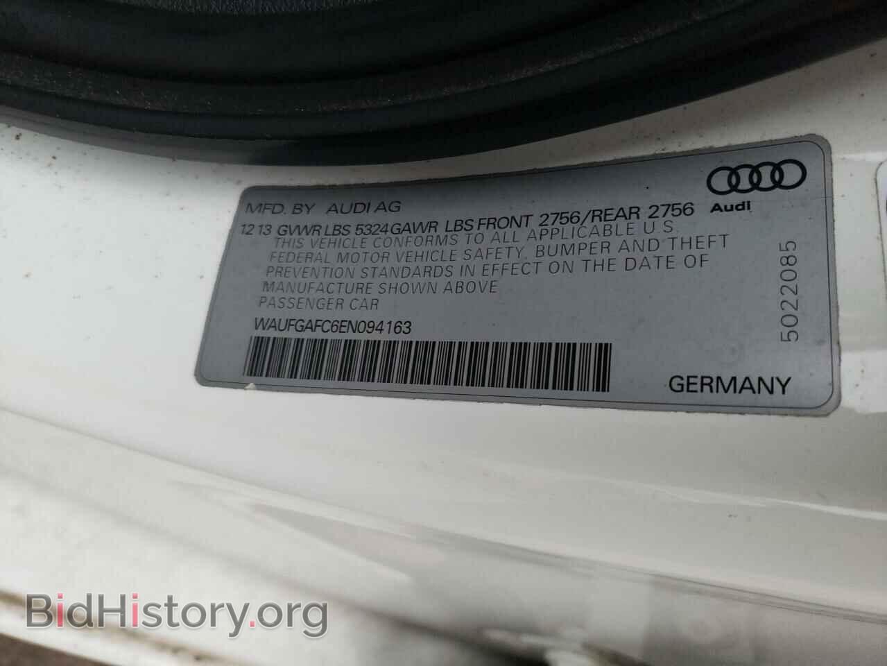2014 AUDI A6 - VIN: WAUFGAFC6EN094163 - Фото 10