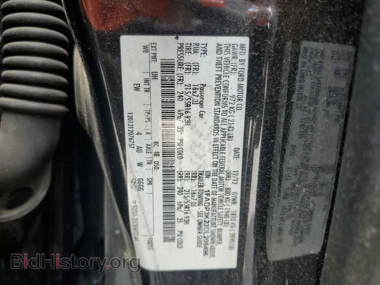 2013 FORD FOCUS - VIN: 1FADP3K23DL209496 - Фото 12
