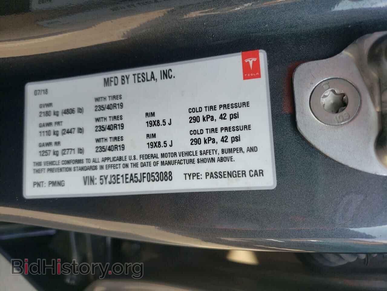 2018 TESLA MODEL 3 - VIN: 5YJ3E1EA5JF053088 - Фото 10