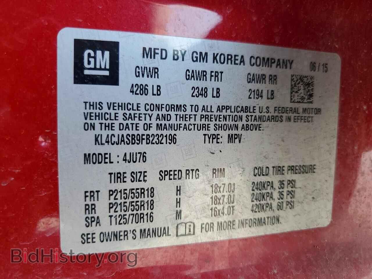 2015 BUICK ENCORE - VIN: KL4CJASB9FB232196 - Photo 13