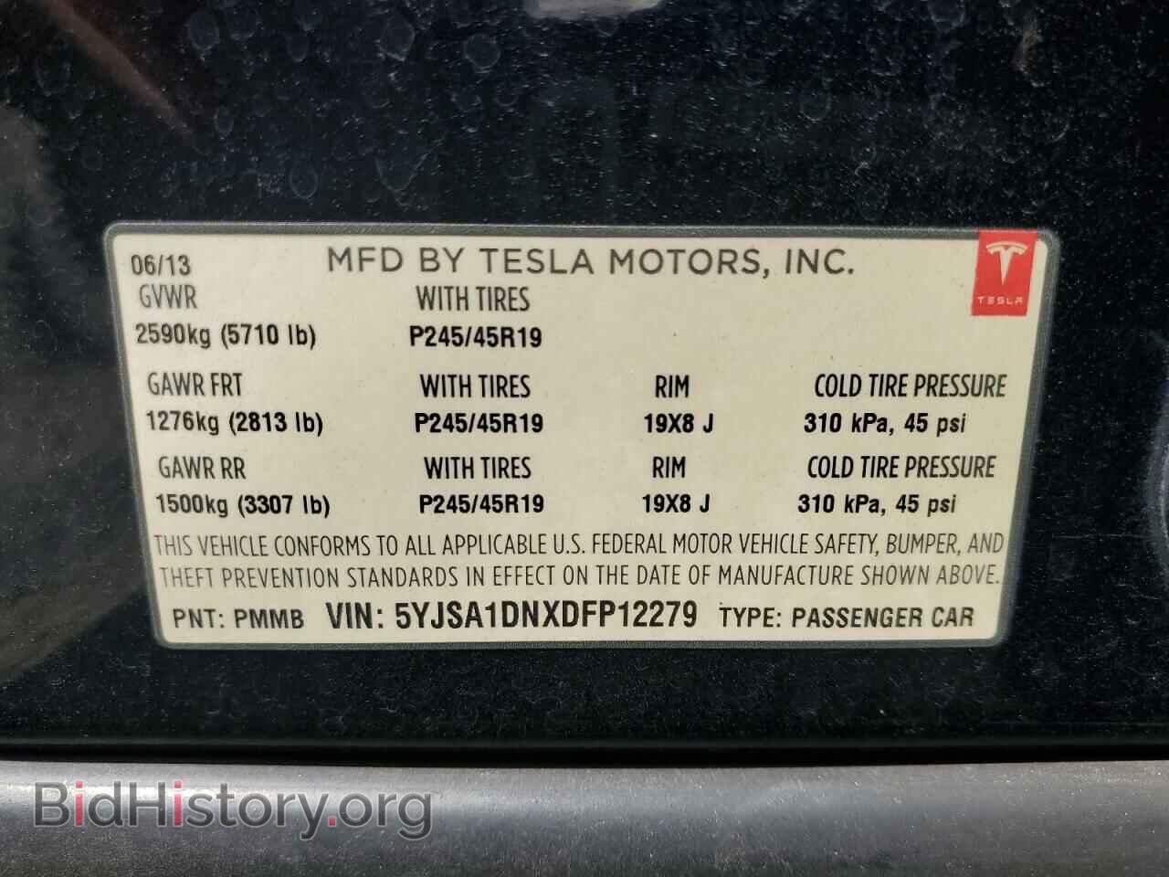 2013 TESLA MODEL S - VIN: 5YJSA1DNXDFP12279 - Photo 13