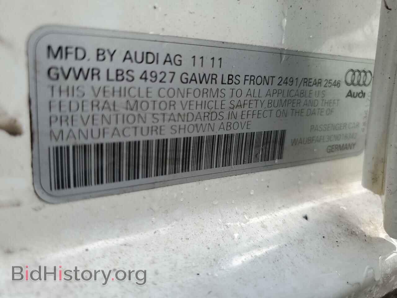 2012 AUDI A4 - VIN: WAUBFAFL3CN016342 - Фото 13