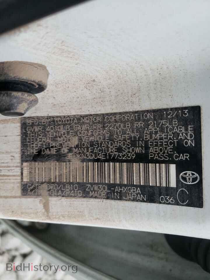 2014 TOYOTA PRIUS - VIN: JTDKN3DU4E1773239 - Фото 10