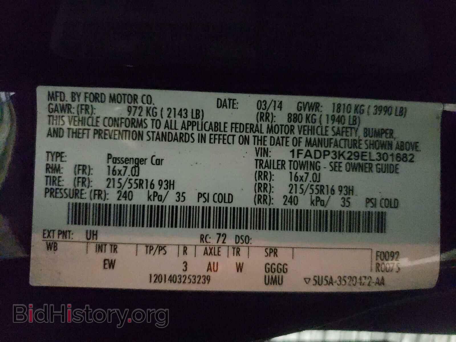 2014 FORD FOCUS - VIN: 1FADP3K29EL301682 - Photo 10