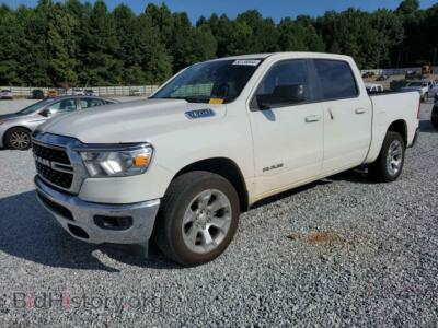2022 RAM 1500 Big Horn/Lone Star, white — VIN 1C6RREFG8NN446476, Copart