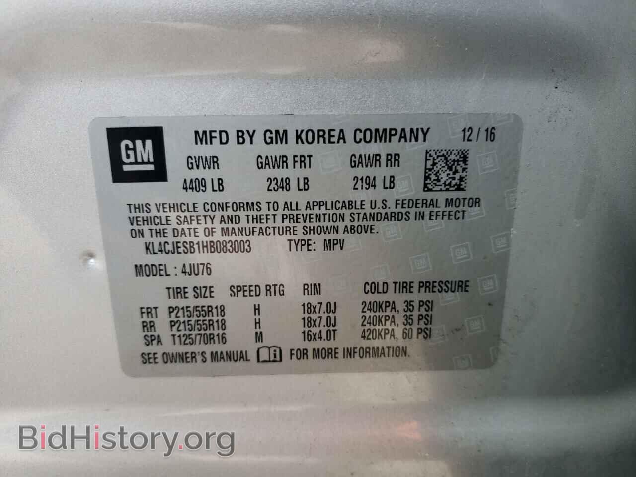 2017 BUICK ENCORE - VIN: KL4CJESB1HB083003 - Photo 10