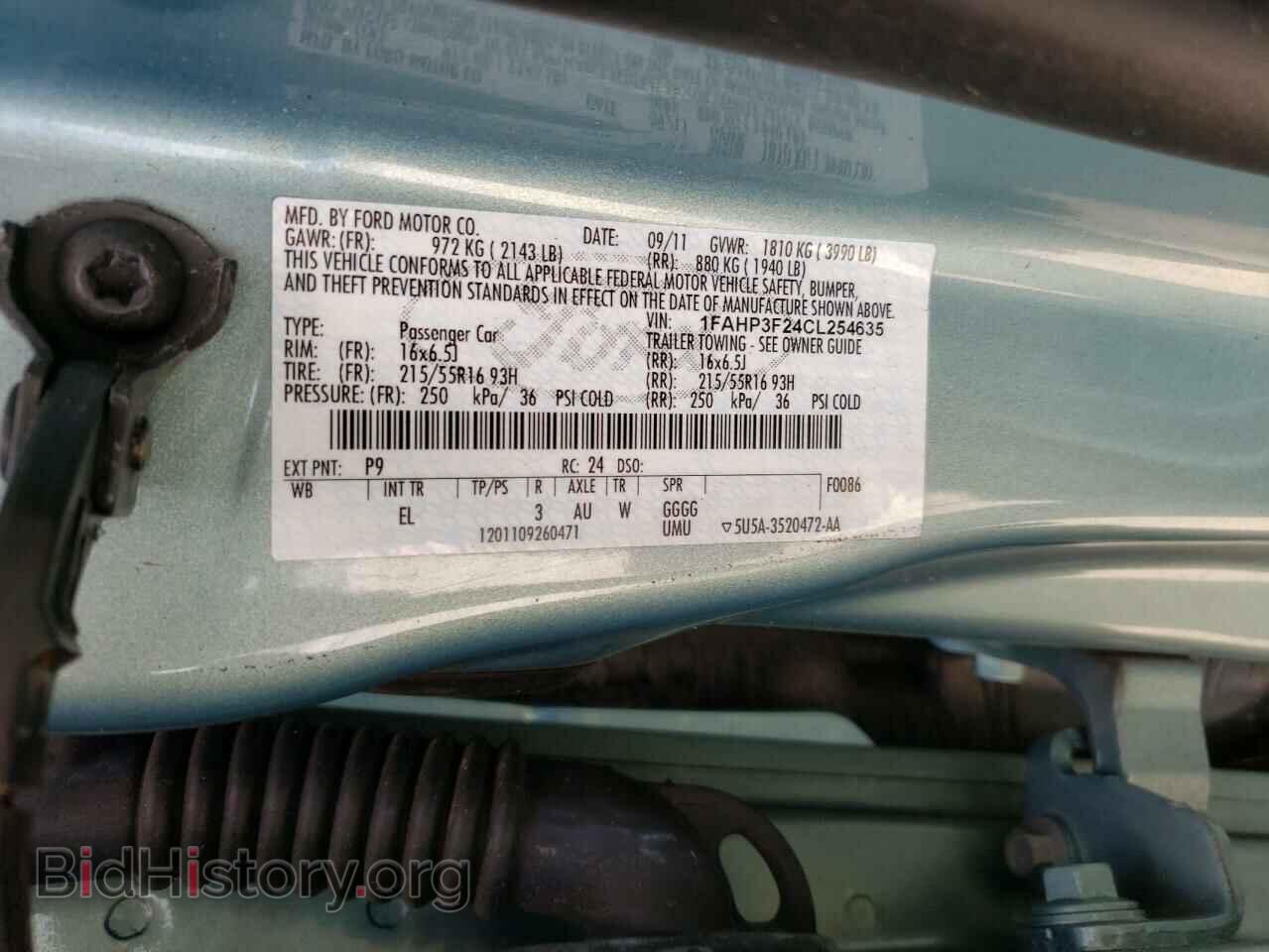 2012 FORD FOCUS - VIN: 1FAHP3F24CL254635 - Фото 10