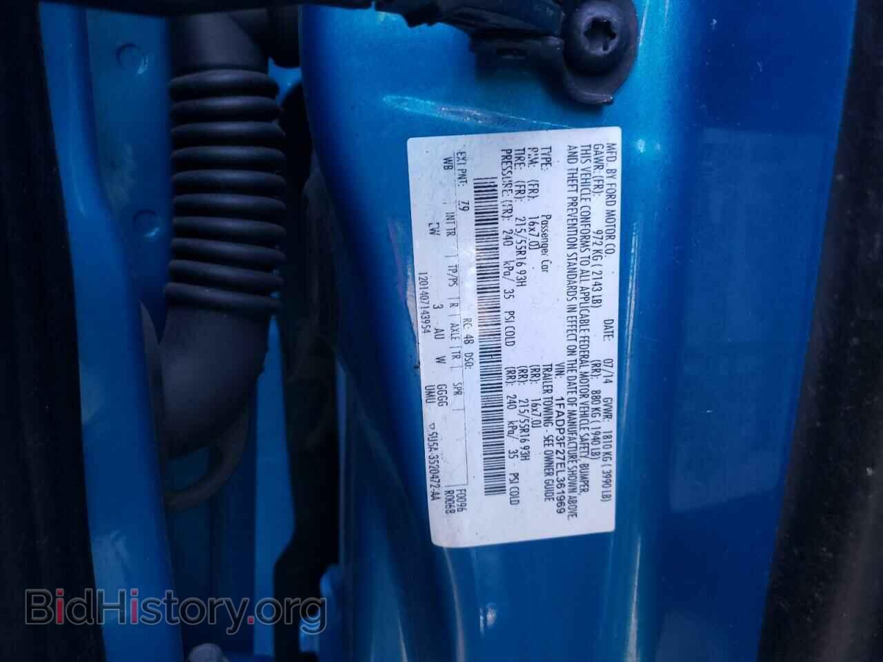 2014 FORD FOCUS - VIN: 1FADP3F27EL361969 - Фото 10
