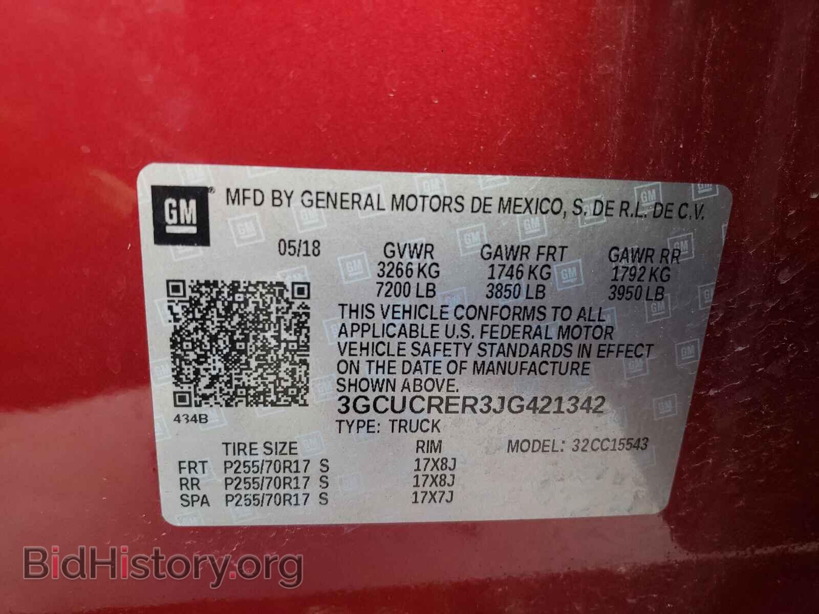 2018 CHEVROLET SILVERADO - VIN: 3GCUCRER3JG421342 - Фото 10