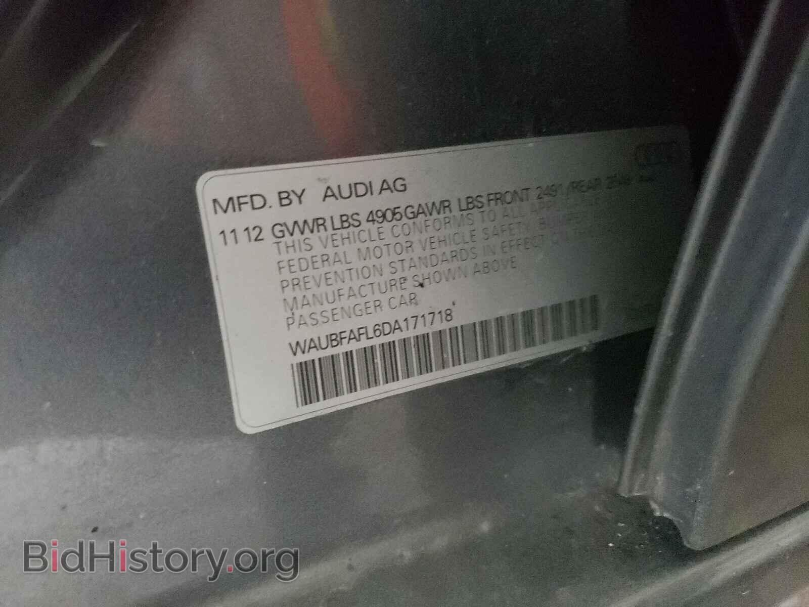 2013 AUDI A4 - VIN: WAUBFAFL6DA171718 - Фото 10