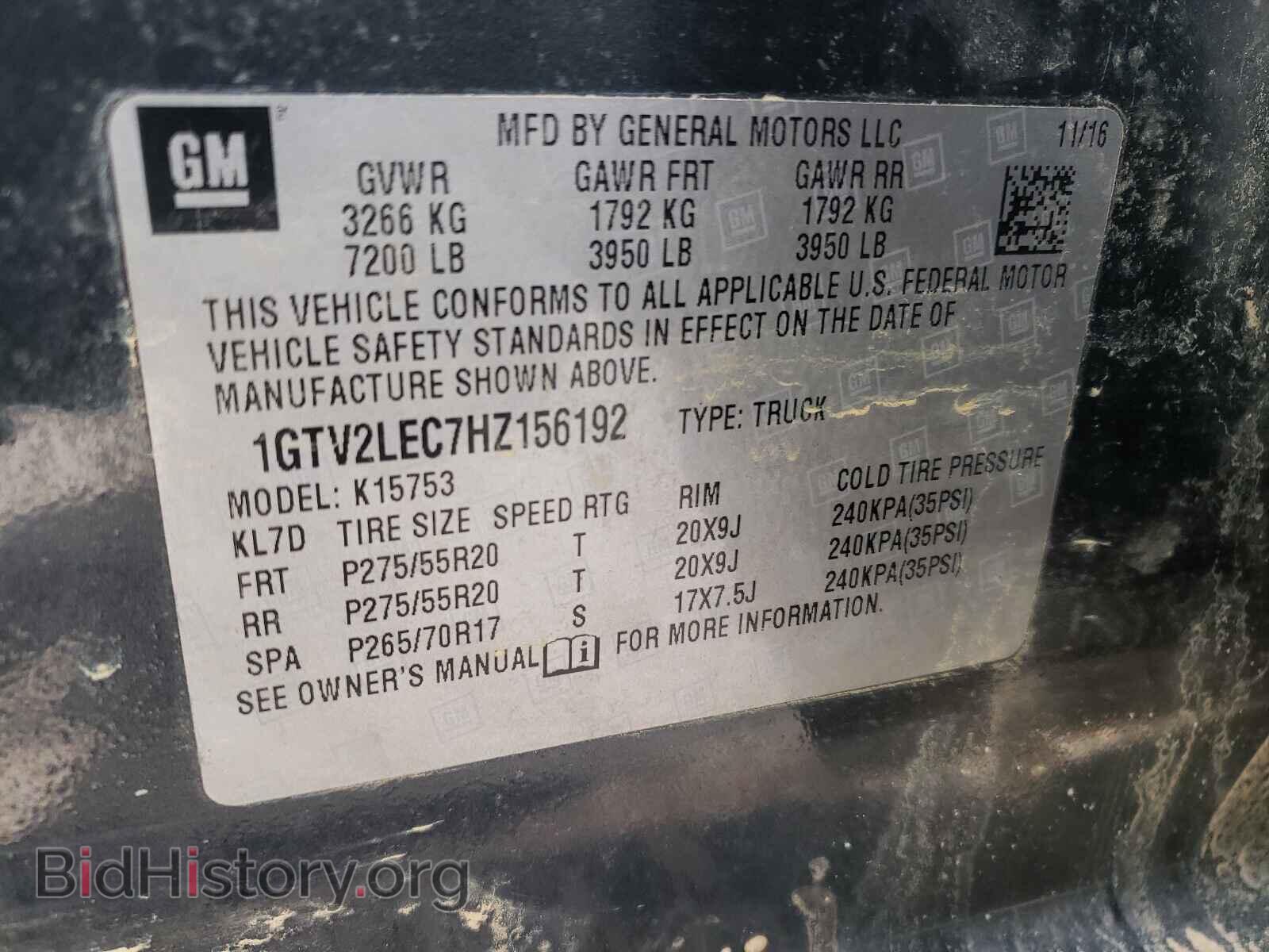 2017 GMC SIERRA - VIN: 1GTV2LEC7HZ156192 - Фото 10