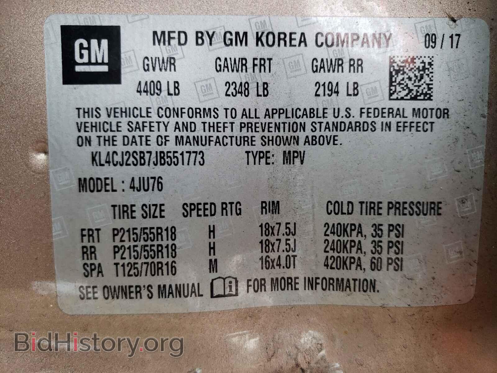 2018 BUICK ENCORE - VIN: KL4CJ2SB7JB551773 - Фото 10