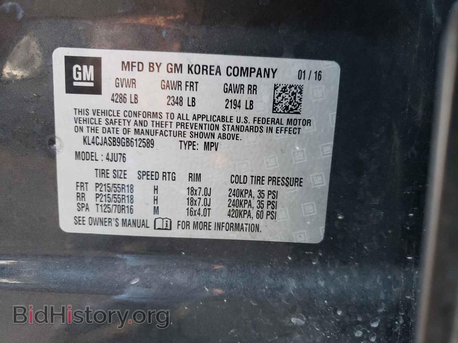 2016 BUICK ENCORE - VIN: KL4CJASB9GB612589 - Photo 10