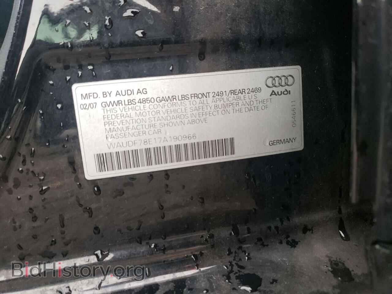 2007 AUDI A4 - VIN: WAUDF78E17A190966 - Фото 12