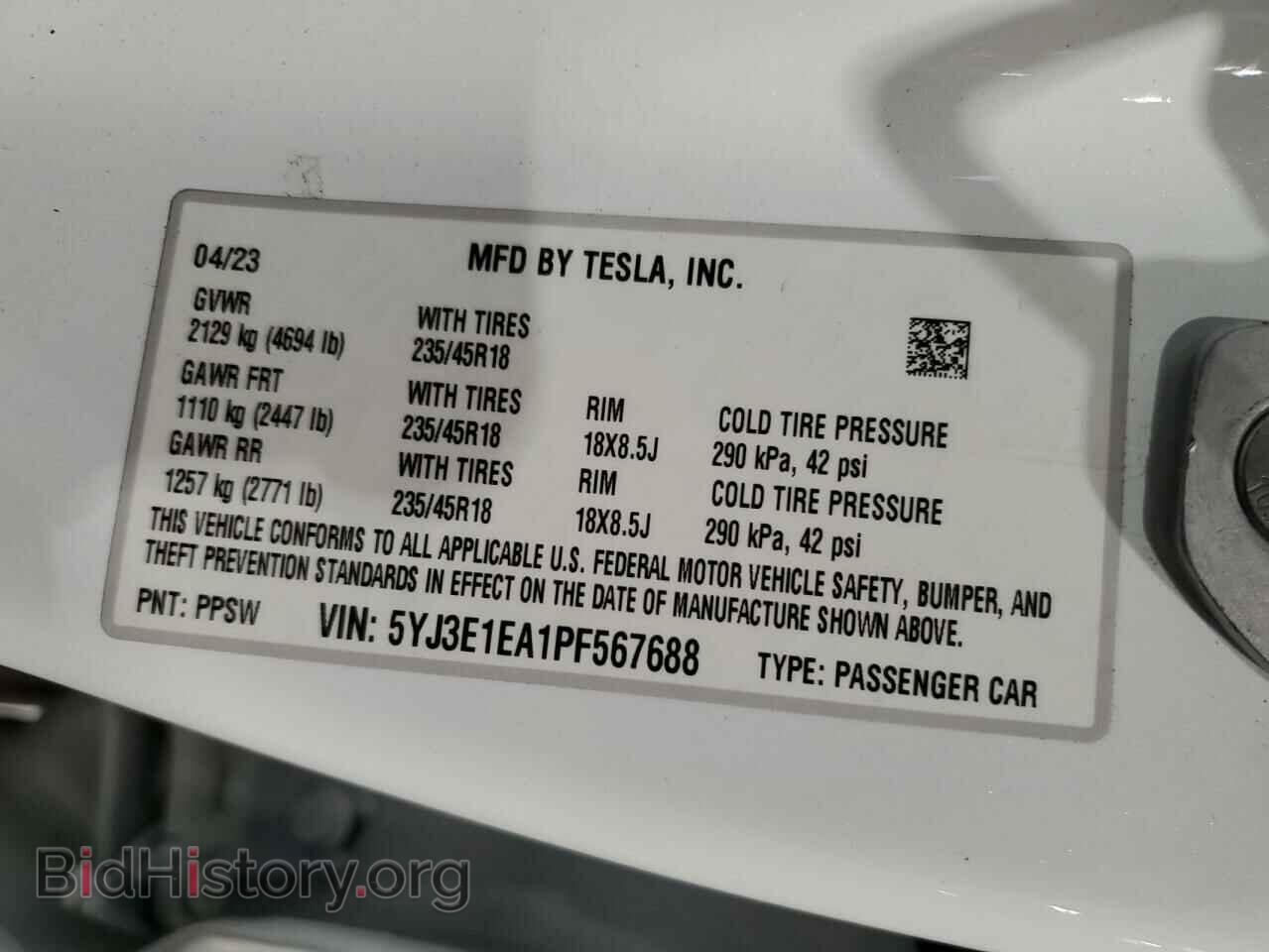 2023 TESLA MODEL 3 - VIN: 5YJ3E1EA1PF567688 - Фото 12