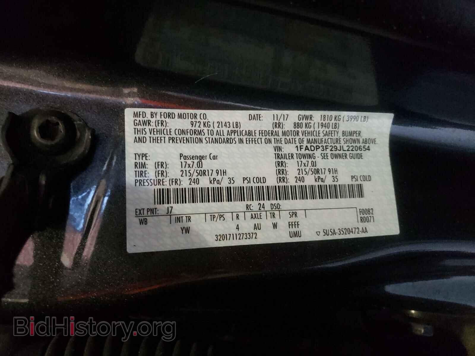 2018 FORD FOCUS - VIN: 1FADP3F29JL220654 - Photo 10