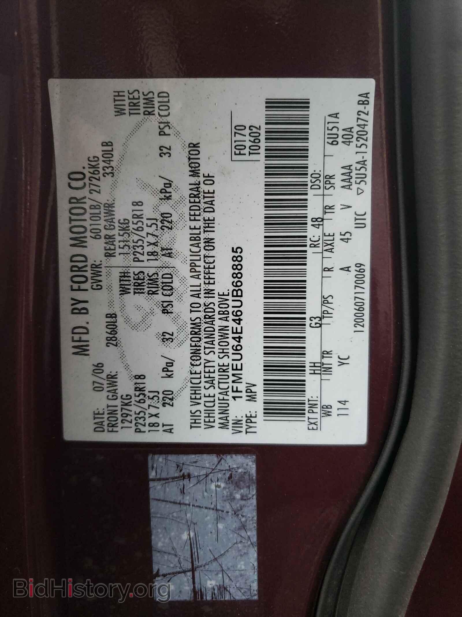 2006 FORD EXPLORER - VIN: 1FMEU64E46UB68885 - Photo 10