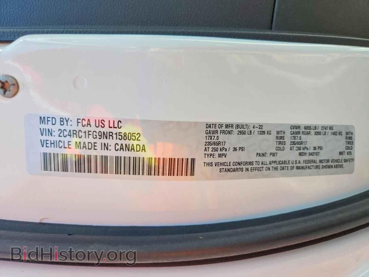 2022 CHRYSLER PACIFICA - VIN: 2C4RC1FG9NR158052 - Photo 12