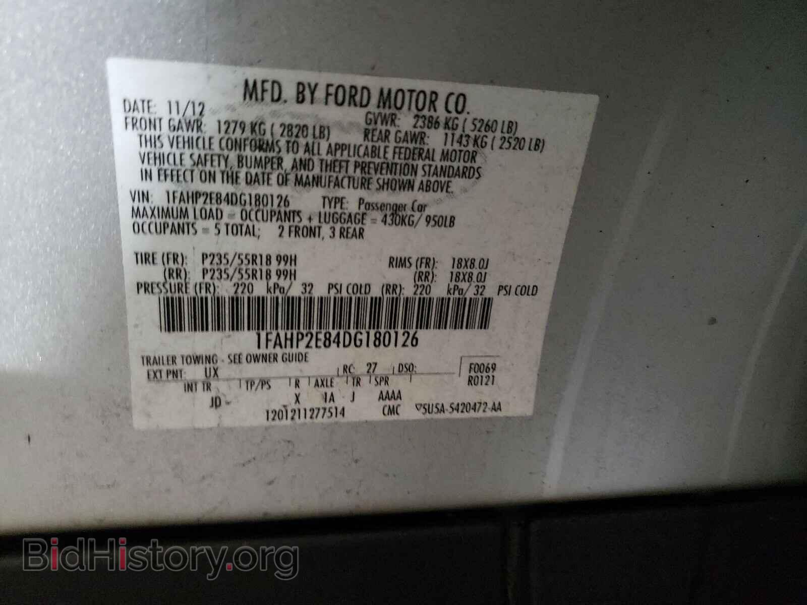 2013 FORD TAURUS - VIN: 1FAHP2E84DG180126 - Photo 10
