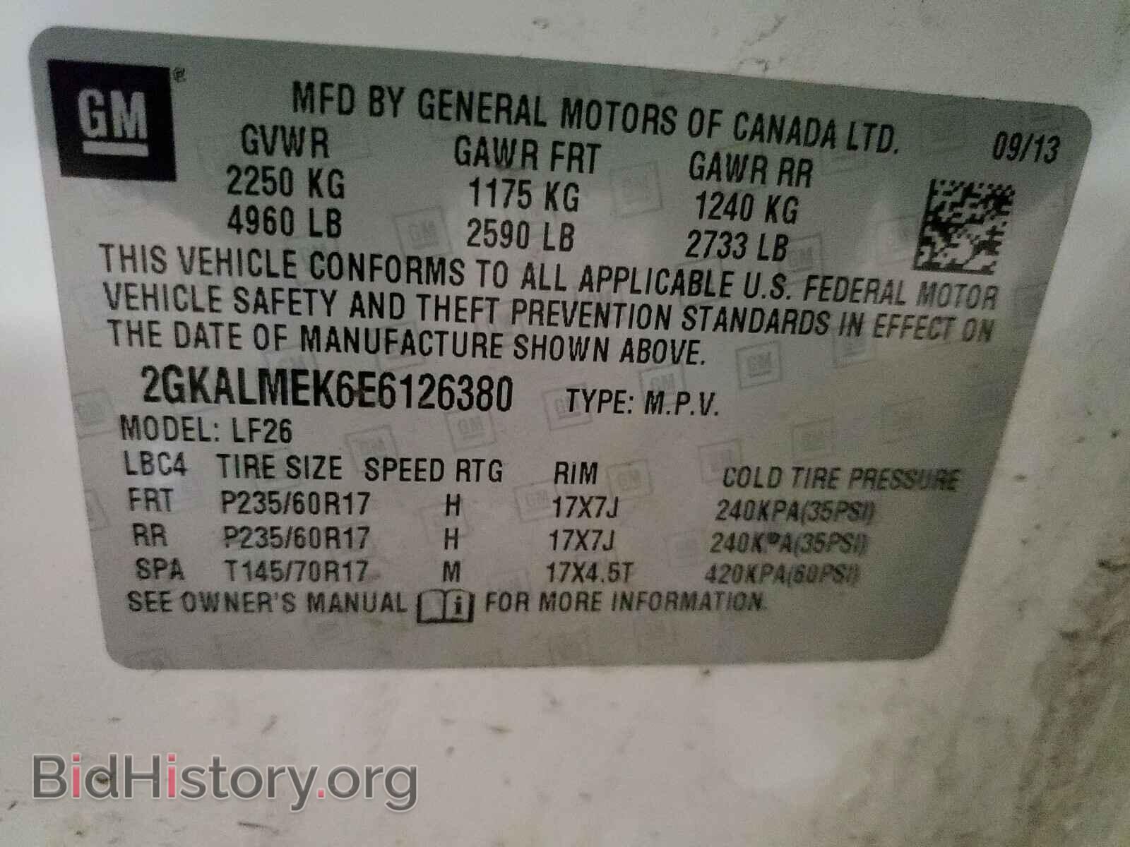 2014 GMC TERRAIN - VIN: 2GKALMEK6E6126380 - Фото 10