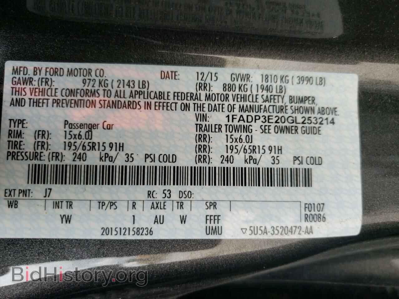 2016 FORD FOCUS - VIN: 1FADP3E20GL253214 - Фото 10