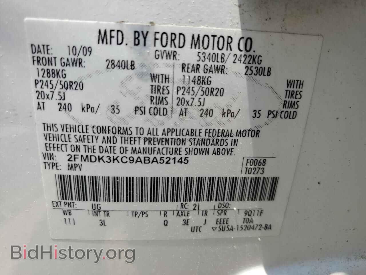 2010 FORD EDGE - VIN: 2FMDK3KC9ABA52145 - Фото 13